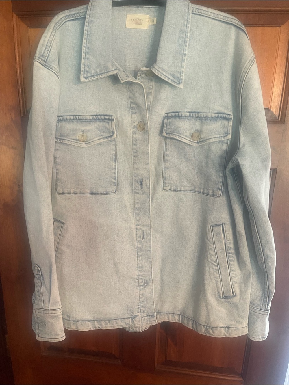 Faherty Light Wash Denim Jacket in Soft Blue